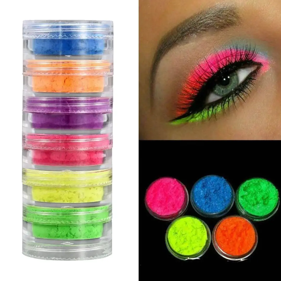 PALETA DE SOMBRAS  COLORES NEON 6 UNIDADES