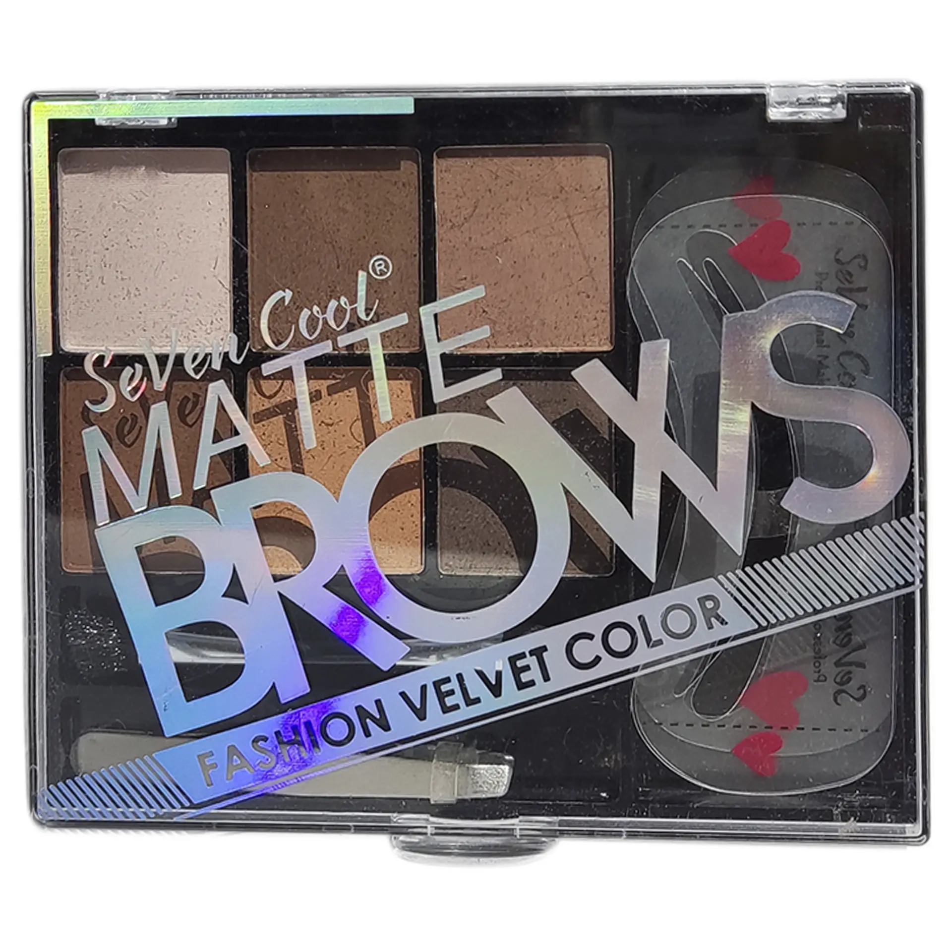 EYE MAKEUP  SOMBRAS, BROCHA, PINZA, PLACAS KIT PARA CEJAS - MATTE BROWS - SEVEN COOL