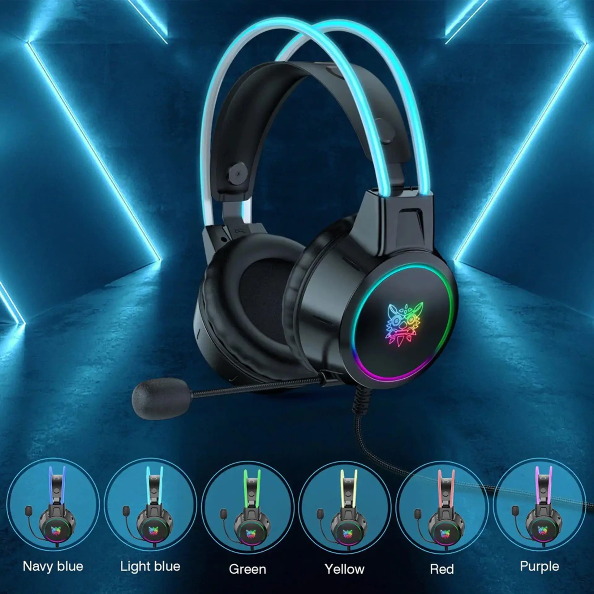 AUDíFONOS ONIKUMA X15 PRO RGB GAMER - CANCELACIóN DE RUIDO - MICROFONO