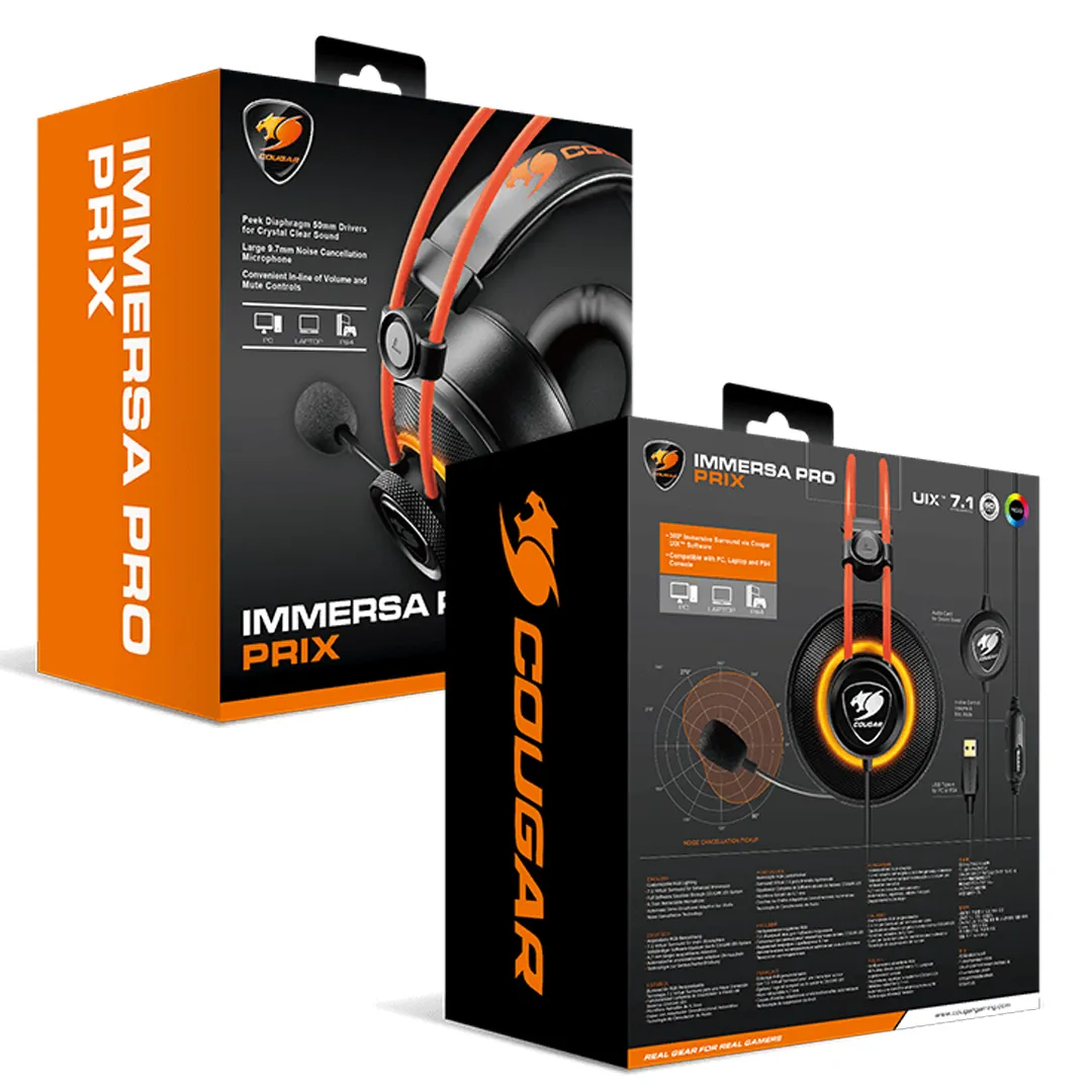 AUDíFONOS COUGAR IMMERSA PRO PRIX RGB 7.1 VIRTUAL SURROUND USB