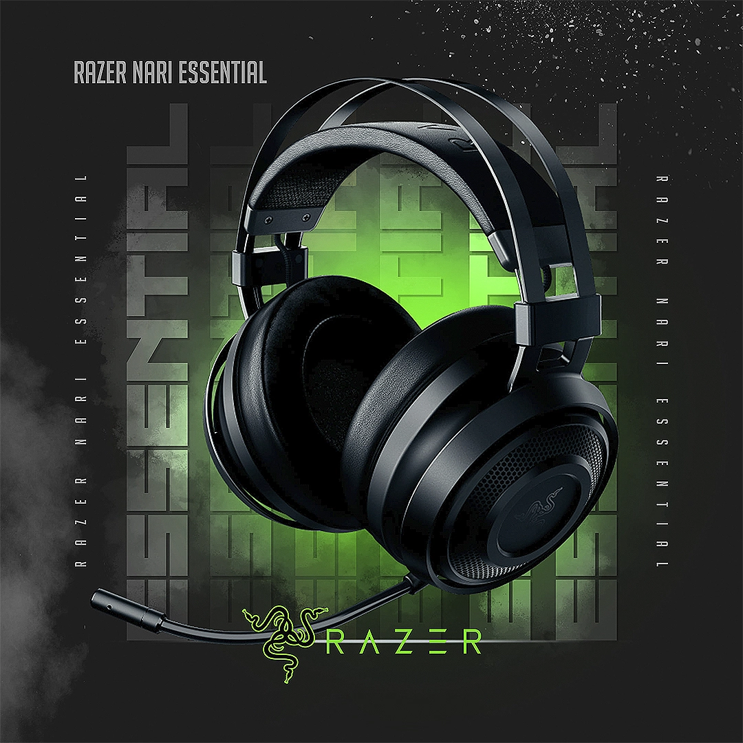 AUDíFONOS RAZER NARI ESSENTIALS WIRELESS GAMING HEADSET